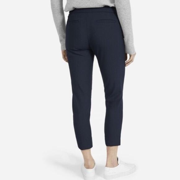 Everlane Slim Wool Trouser Pants Sz 12 Navy Blue Cropped Ankle - Picture 3 of 10